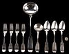 New Orleans Coin Silver Ladles, forks and spoons - 9 pcs.