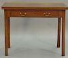 George III mahogany games table with drawer, 18th century. ht. 28in., top closed: 18" x 36"