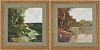 Pair of Early Ron Williams Landscape Paintings