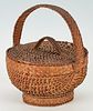 Appalachian Split Oak Lidded Work Basket, Exhibited