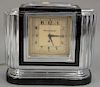 Art Deco Manning Bowman electric chrome clock. 
height 9 1/2 inches, length 11 inches