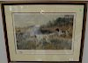 After Percival Leonard Rosseau (1859-1937) colored lithograph published by Arthur Ackermann & Son, two setters in a field wit