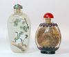 Two Interior-Painted Glass Snuff Bottles