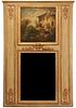 Neoclassical Continental Trumeau Mirror with Oil Painting