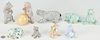 9 Herend Porcelain Bear Figurines, incl. Siang Blanc pattern