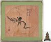Chinese Bird Painting on Silk & Southeast Asian Bronze Buddha