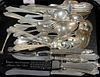 Tray lot of sterling silver flatware, 35 t oz plus handles.