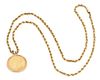 14K Rope Chain Necklace w/ $5 Liberty Gold Coin Pendant