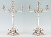 Pair of 7-Light Figural Silverplated Candelabra