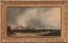 William McAlpine 19th c. O/C Seascape, Ships on a Stormy Sea