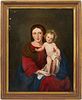European Madonna & Child Oil on Canvas, Manner of Murillo