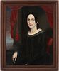 19th c. Folk Art Portrait of a Lady, attr. Nelson Cook or Isaac Sheffield