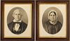 Large E TN Charcoal Portraits of McMinn Co. Couple, McBee Family, Attrib. E. Hacker