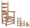 Early Tennessee Ladderback Chair & 2 More