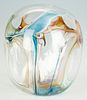 Peter Bramhall Globular Art Glass Sculpture