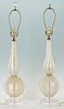 Pr. Mid-Century Murano White Opalescent Glass Table Lamps