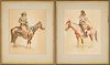 2 Lithographs from Frederic Remington "A Bunch of Buckskins", 1901