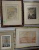 Group of five etchings including Nicolai Hammer "Rosenbork Slot, Vinter" engraving, two Paul Tappenden etchings "Out Misty Mo