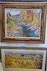 Group of three paintings by Bohdan Tytla including oil on canvas fall landscape signed lower left Bohdan (11 1/2" x 23 1/2"),