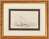 Xanthus Smith Drawing, Ships at Hampton Roads incl. Admiral DuPont, 1864