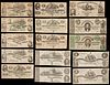 15 Confederate States Obsolete Currency Notes, $5, $2 & $1