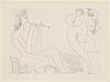 Picasso Etching, Greek Flautist & Nude Dancer from La Celestine, 1971