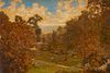 Small Autumn Landscape Painting, Richard Allen Label