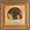 19th c. Still Life Painting, Oil on Concave Panel