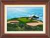 Phillip Crowe Acrylic on Board, Pebble Beach Golf Course Seascape