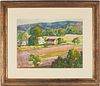 George Adomeit W/C Painting, Farm Landscape