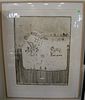 Roger Selden (b. 1945) abstract numbered engraving, pencil signed lower right Roger Selden 1978, numbered 25/50. 30" x 22"