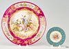 Two Sevres Style French Porcelain Items Incl. Charger and Deep Saucer
