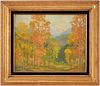 David Stirling O/B Mountain Landscape Painting w/ Aspens