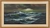 Large American School O/C Seascape Painting