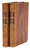 Edward Belcher, Voyage Round the World, 1843, Leather 2 Vols.