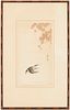 Ohara Koson Japanese Bird & Flower Woodblock Print, Diving Bird