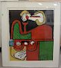 LE Corbusier (1887-1965) 
colored lithograph 
abstract portrait 
initialed: L-C 40 43 60 
sight size 27 1/2" x 23 1/2"