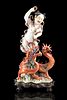 Large Chinese Porcelain Figure on Dragon,18/19th C