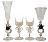 Four Venetian Glass Stems