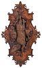 Large Black Forest Carved Elk and Pheasant Wall Hanging