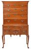 New England Queen Anne Figured Maple High Chest