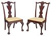 Pair of Philadelphia Chippendales Style Walnut Side Chairs