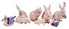Group of Seven Herend Fishnet Porcelain Animals