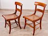 Figured Maple American Classical Side Chairs Pair