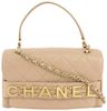 CHANEL QUILTED TOP HANDLE LEATHER CROSSBODY BAG