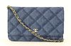 CHANEL SHADOW QUILTED DENIM CHAIN SHOULDER BAG