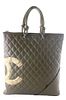 CHANEL LEATHER QUILTED CAMBON TOTE