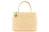 CHANEL QUILTED CAVIAR ZIP MEDALLION TOTE