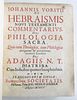 1705 HEBREW WORDS IN THE NEW TESTAMENT OF THE BIBLE BY VORSTIUS, OLD JEWISH VELLUM