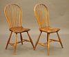 Pr of New England bow back Windsor side chairs